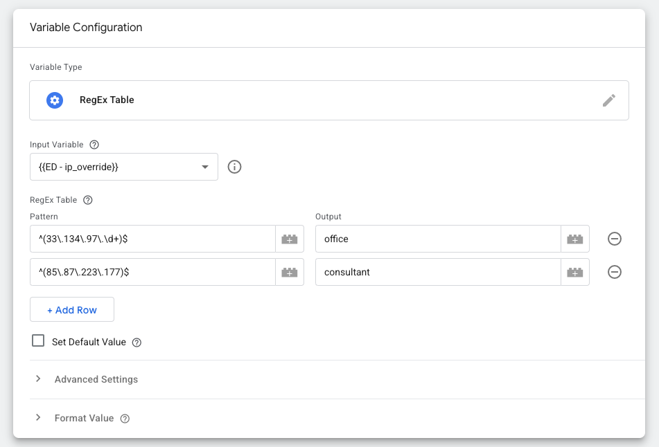RegEx Variable in server-side GTM