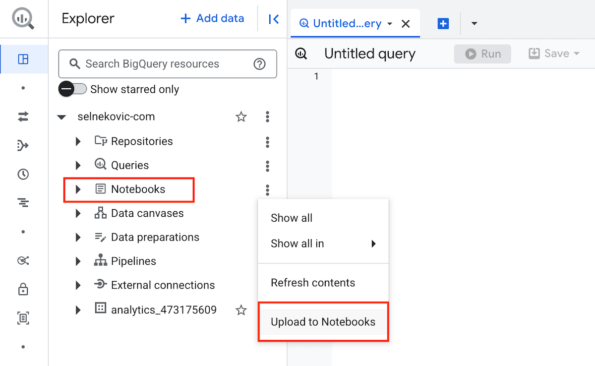 BigQuery Studio Notebooks