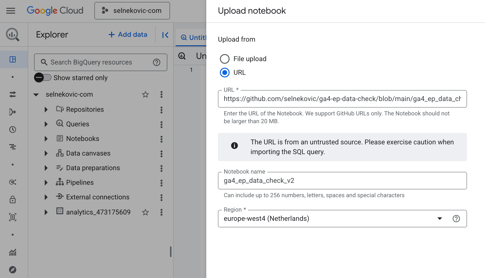 Upload Notebook